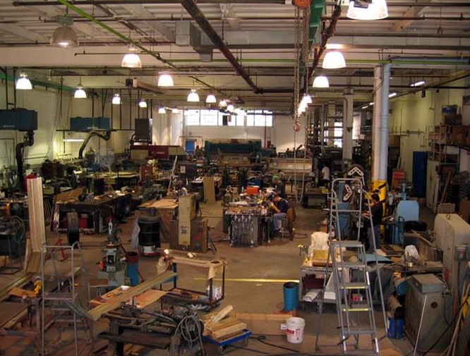 Metal fabrication in the Wainland's shop